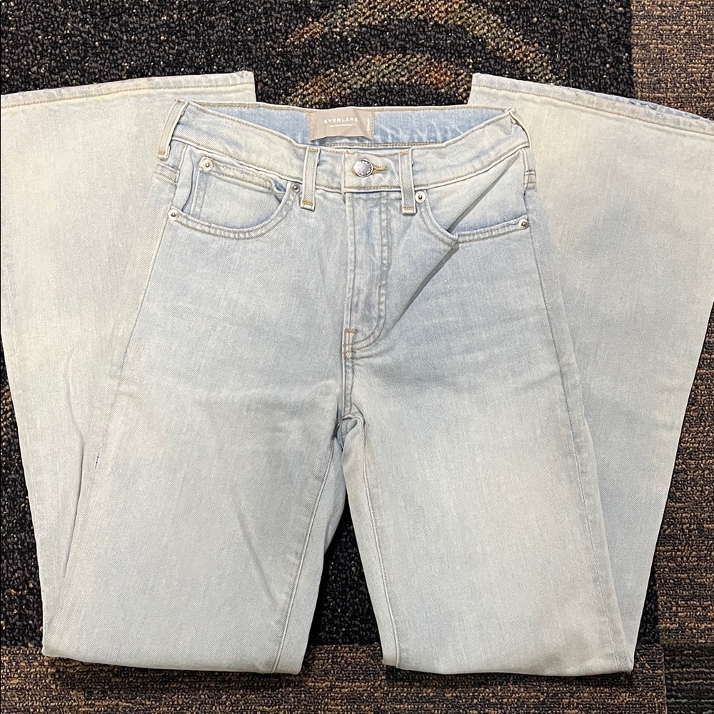 Everlane Women's High Rise Flare Jeans in Light Blue